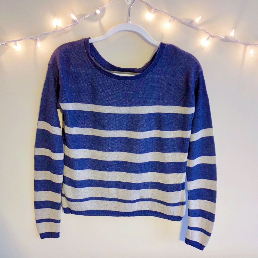 Sweet N Sinful | Blue and Beige Striped Sweater